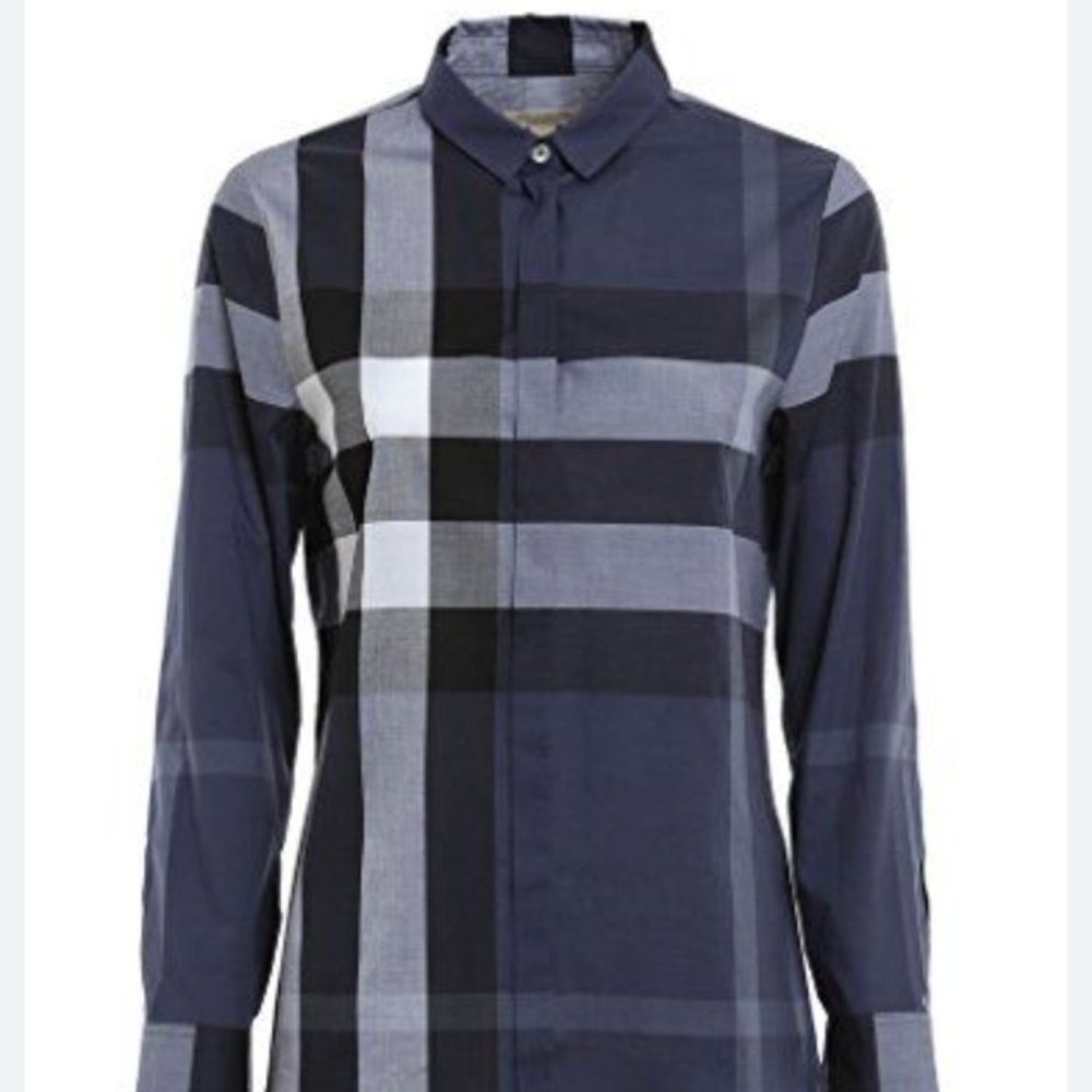 Burberry Brit Button Down BLUE Nova Check (Women) S